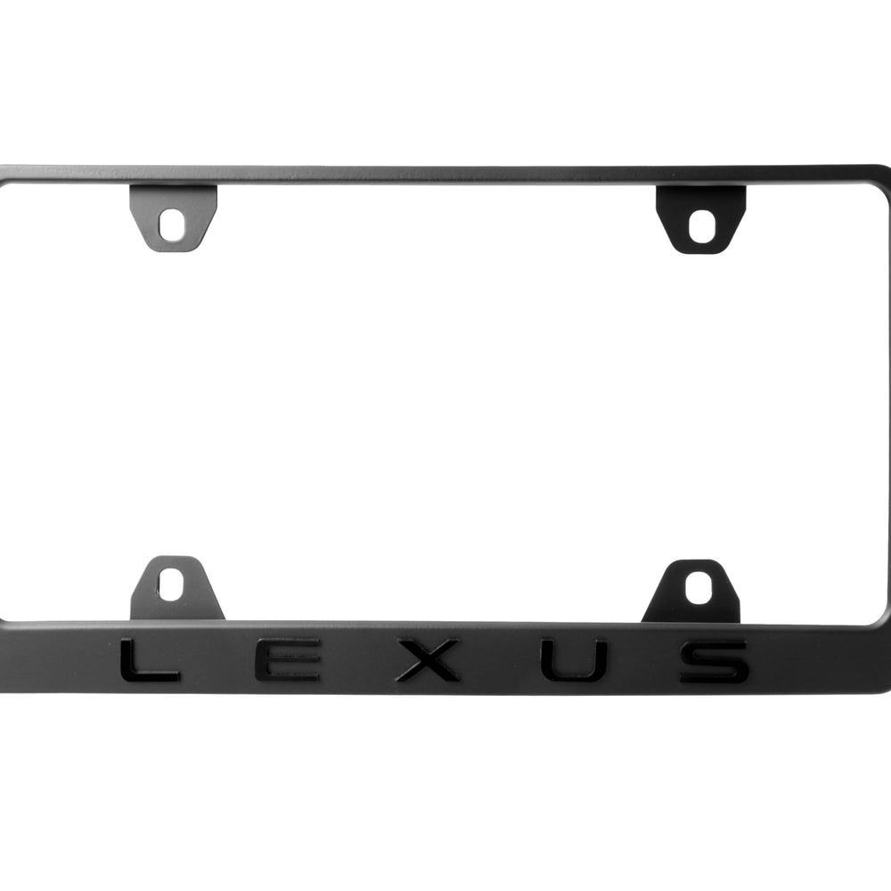 USR license frame on vehicle hood in daylight lifestyle shot benefit: subtle upgrade aesthetic