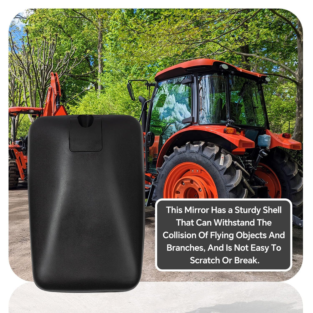 ustintec mirror in field use with tractor showing easier trailer and implement monitoring