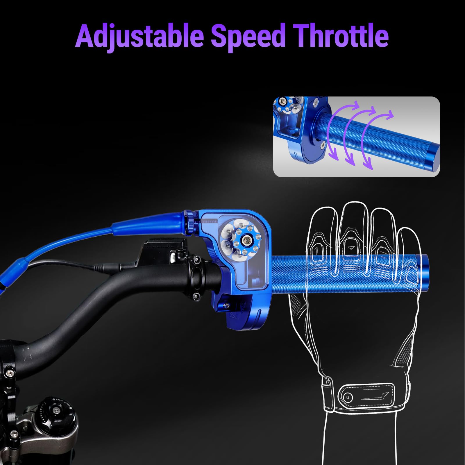 USTPO included throttle cable full length demonstrating ready-to-install benefit