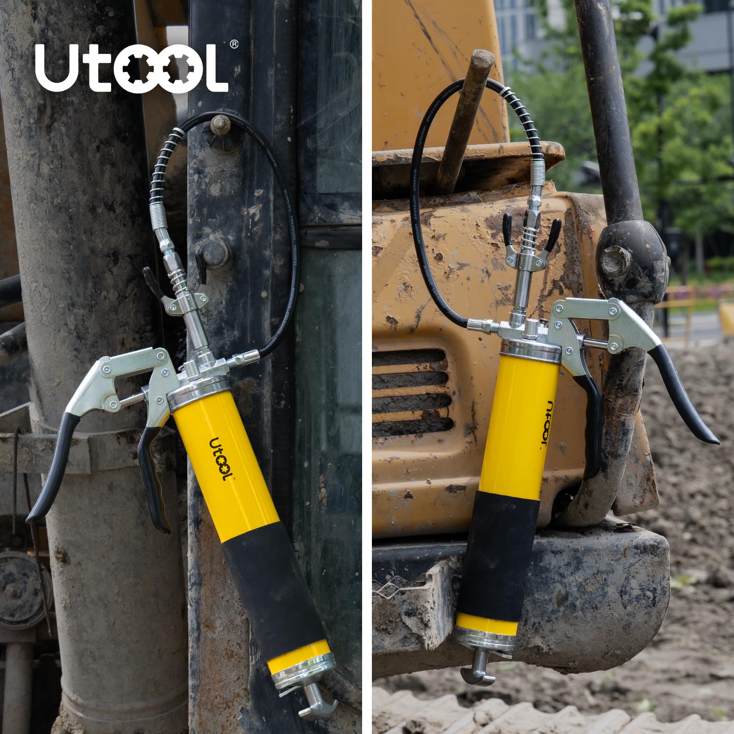 UTOOL capacity label closeup showing 14 oz marking for fewer refill interruptions