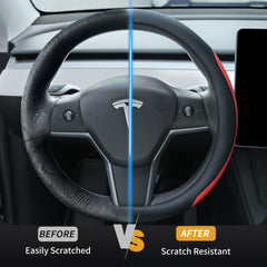 Uxcer cover installed on Tesla Model 3 wheel improving feel and protection