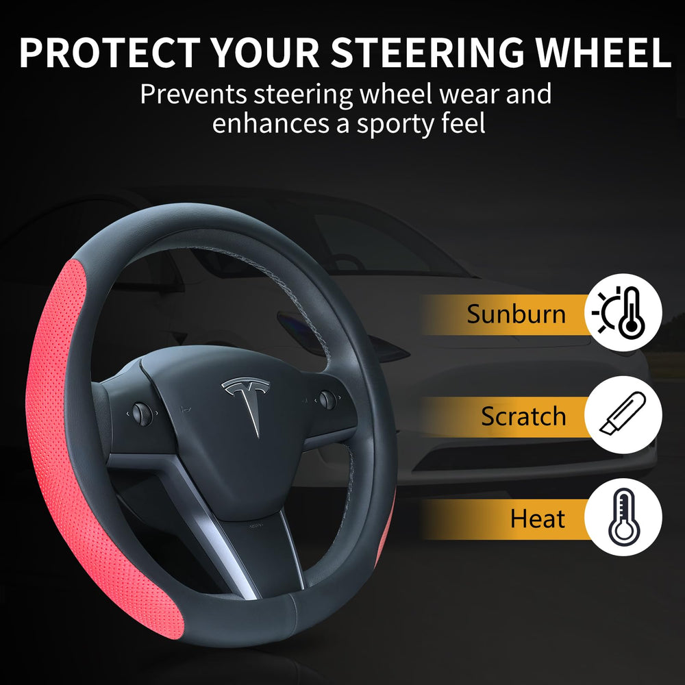 Uxcer cover in Tesla interior lifestyle shot adding sporty visual upgrade