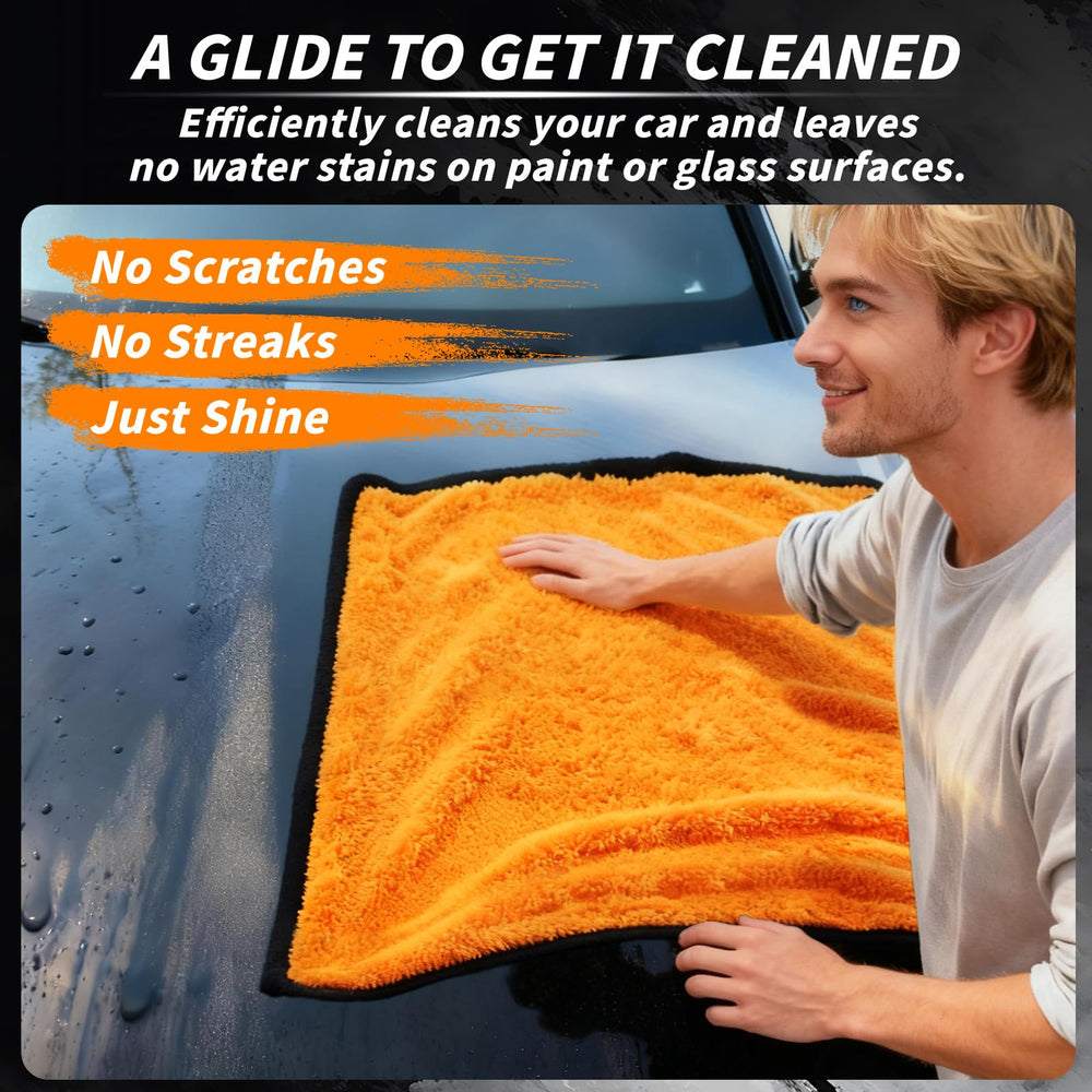UZLU towel buffing car hood to lift polish residue safely