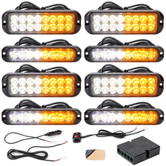 V-SEK front view of amber white strobe kit showing compact modules and visibility