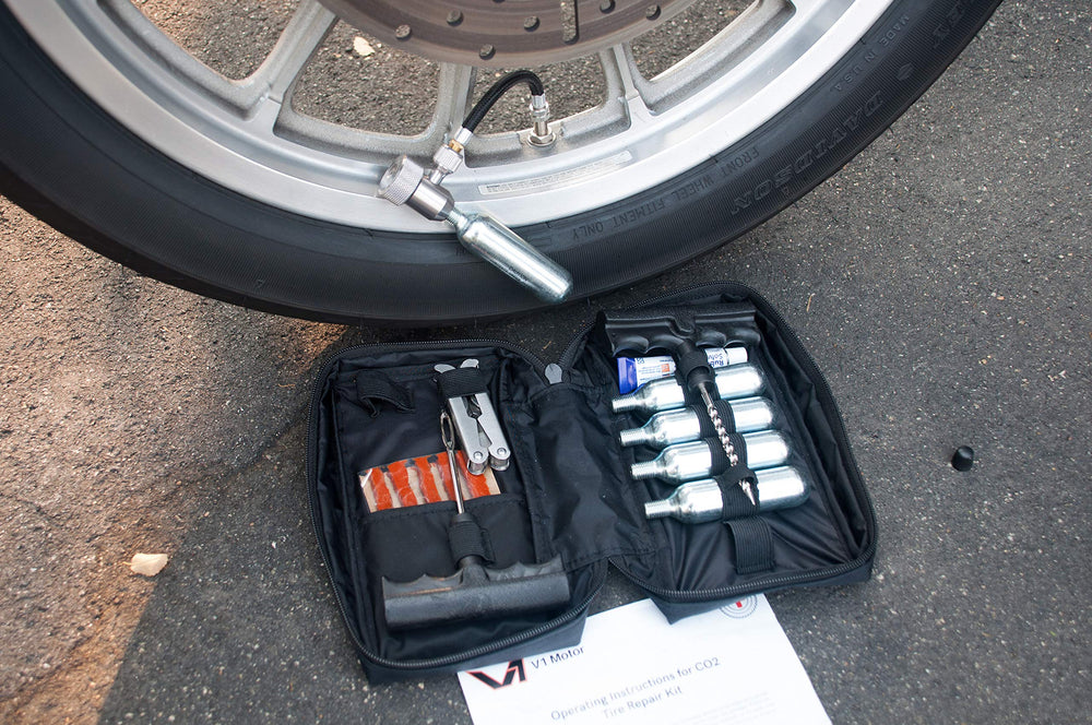 V1 Motor packed in saddlebag on trail ride to illustrate practical carry benefit