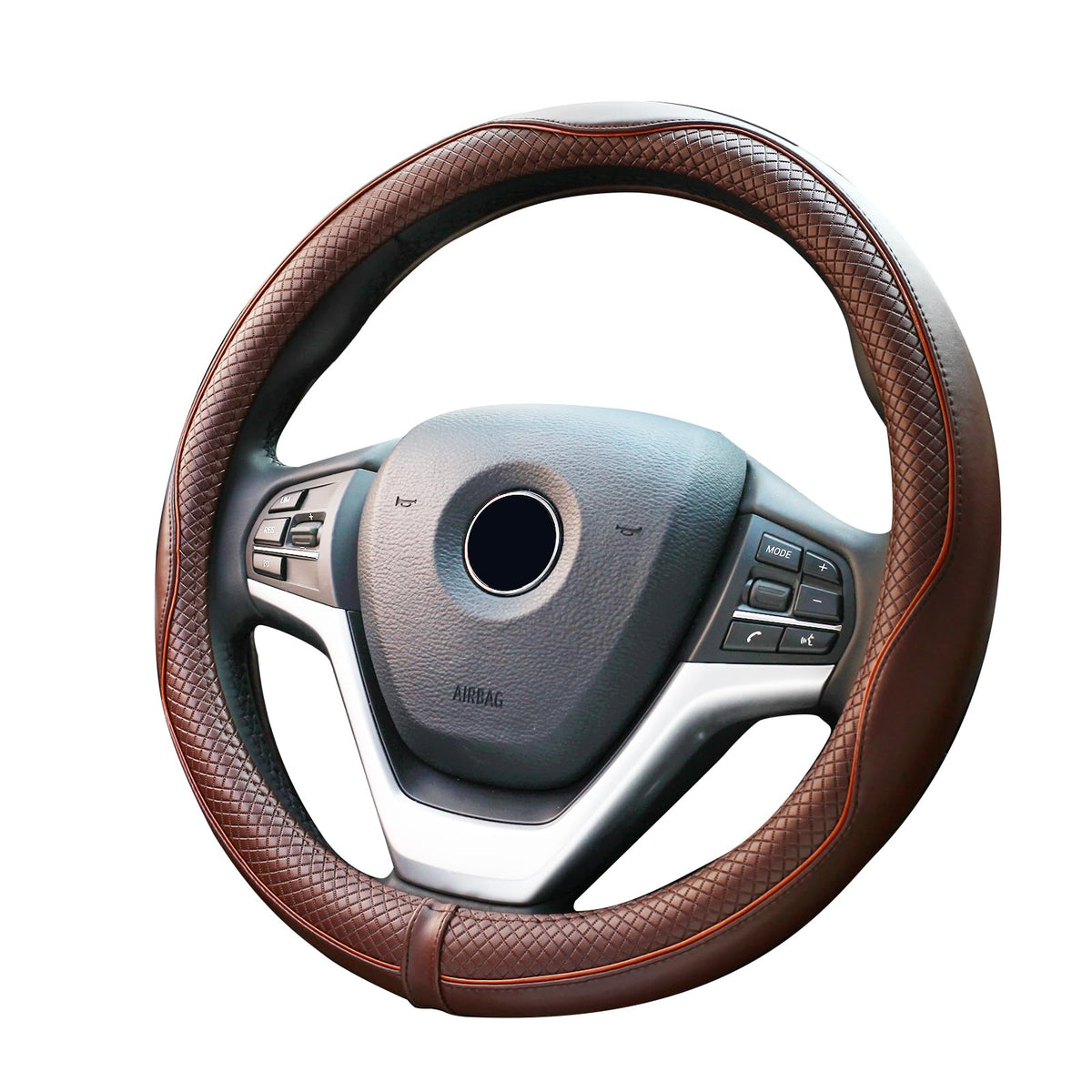 Valleycomfy front view genuine leather cover shows refined look and comfortable grip