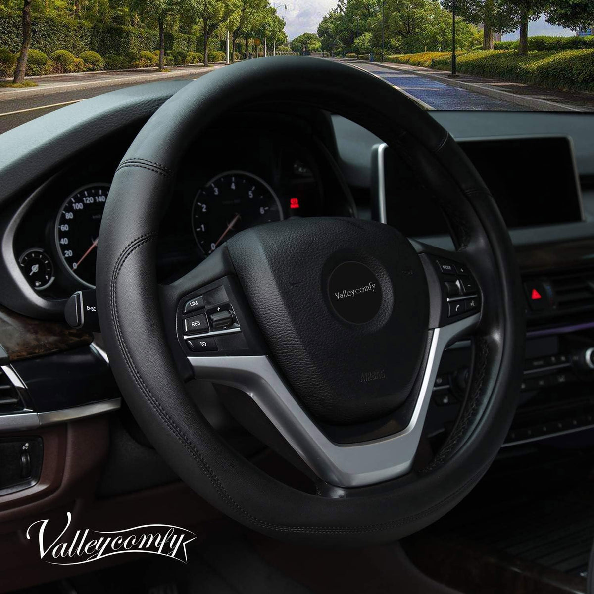 Valleycomfy front view on wheel showing sleek black finish and improved appearance