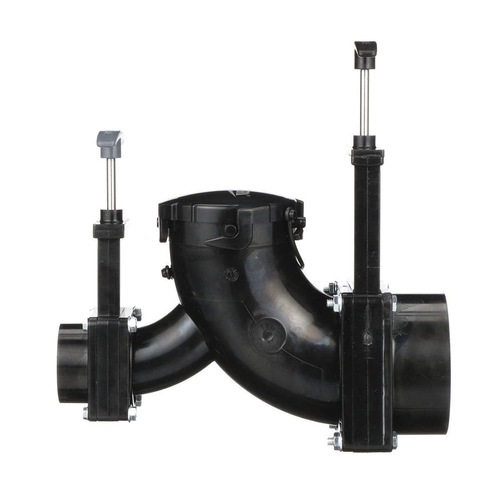 Valterra double rotating valve front view showing dual hubs and tidy profile for cleaner drains
