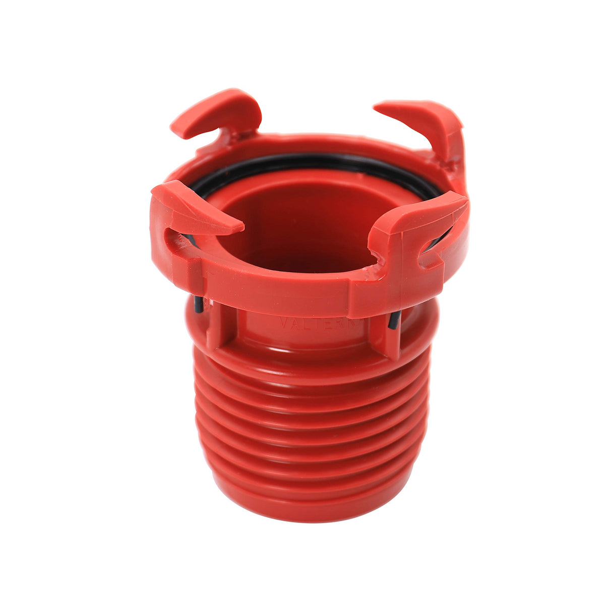 Valterra front view showing red EZ coupler for fast RV hookups and tidy storage