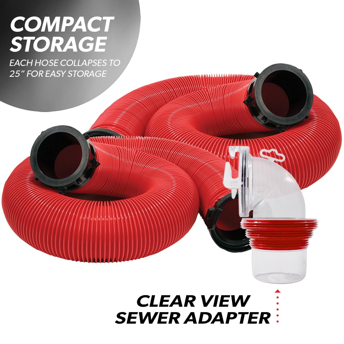 Valterra kit stored in RV bay demonstrating neat organized storage