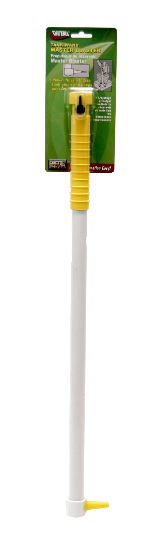 Valterra Master Blaster front view showing wand and nozzle, fast tank rinsing