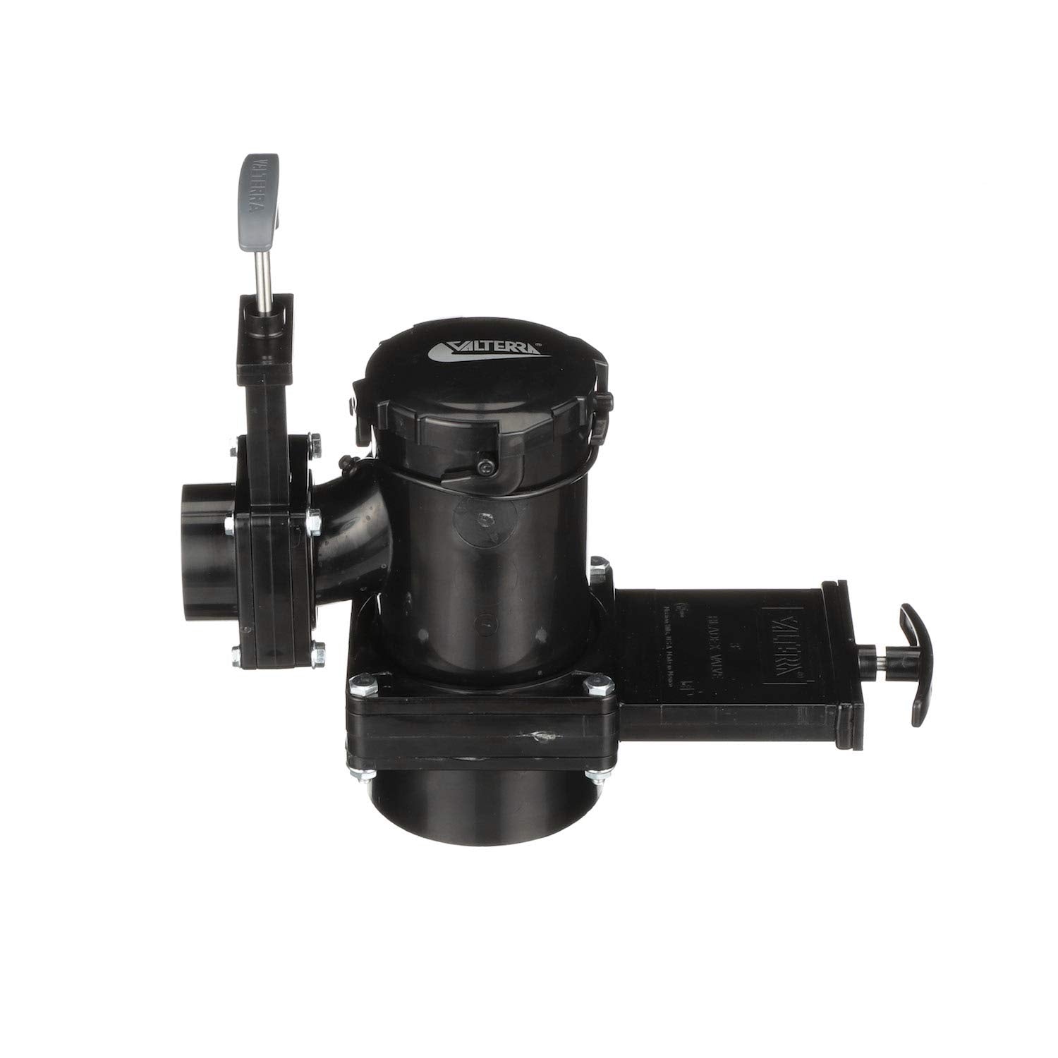 Valterra front view of San Tee showing both ports and quick hookup benefit