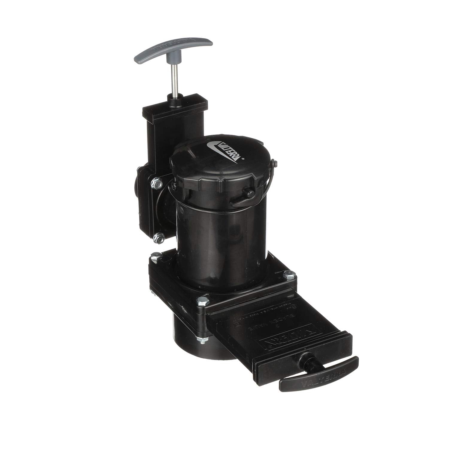 Valterra San Tee installed on an RV hub illustrating tidy connection