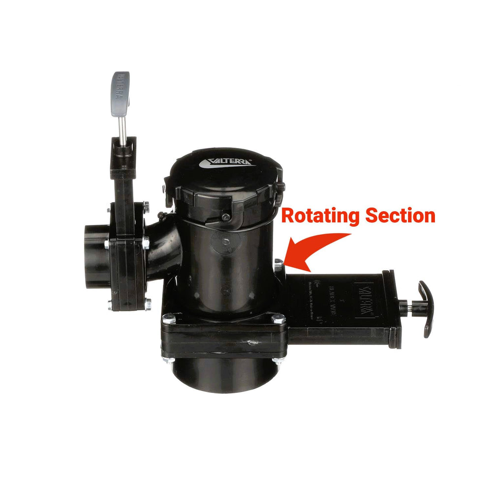 Valterra side view with gray and black rotating handles for easy operation