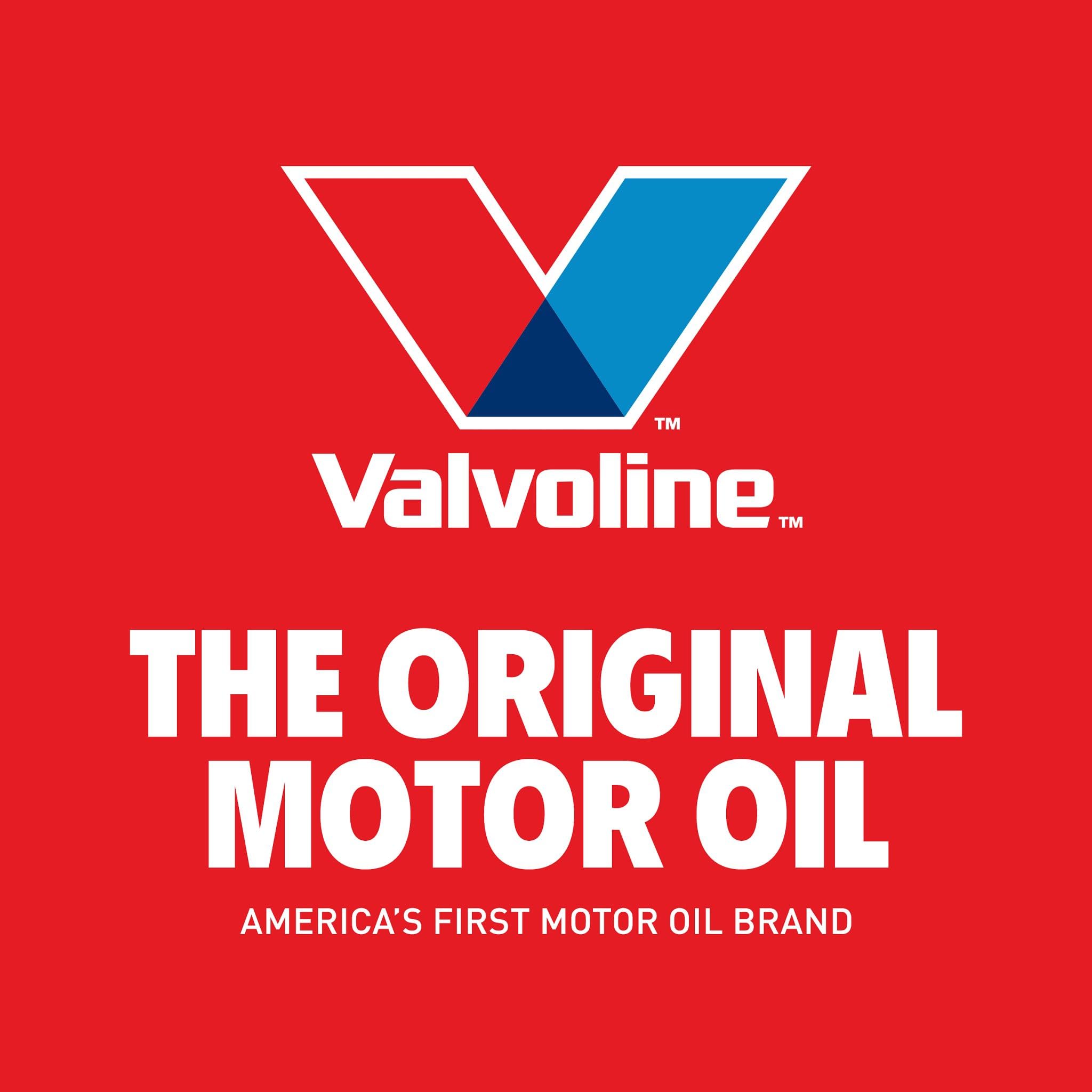 Valvoline jug beside vehicle on road trip highlighting reliability