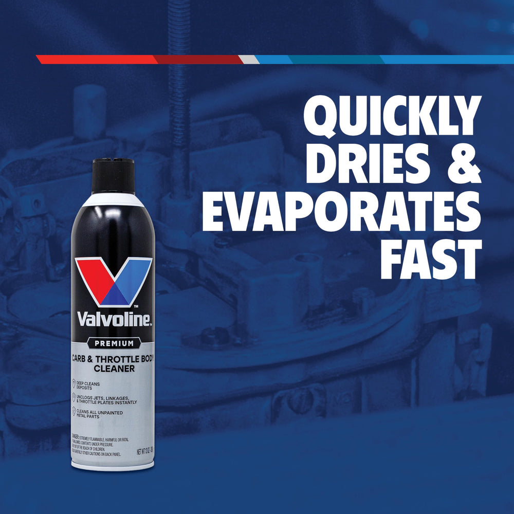 Valvoline before and after throttle cleanup showing restored clean surface