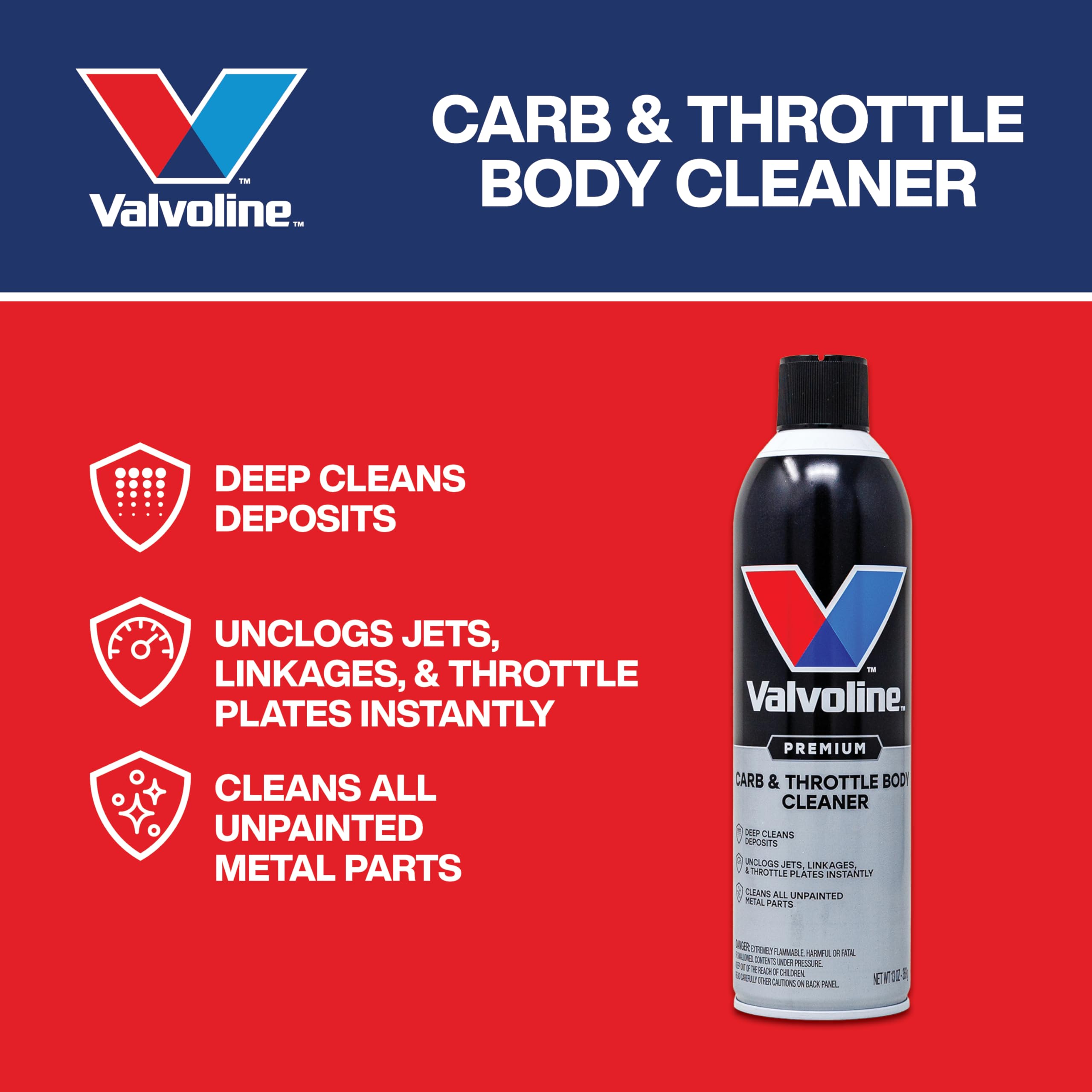 Valvoline 13 oz label detail highlighting VOC-compliant and non-chlorinated benefit