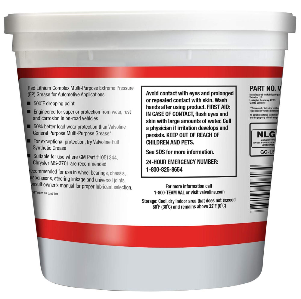 Close-up of Valvoline grease texture highlighting lithium-complex stability