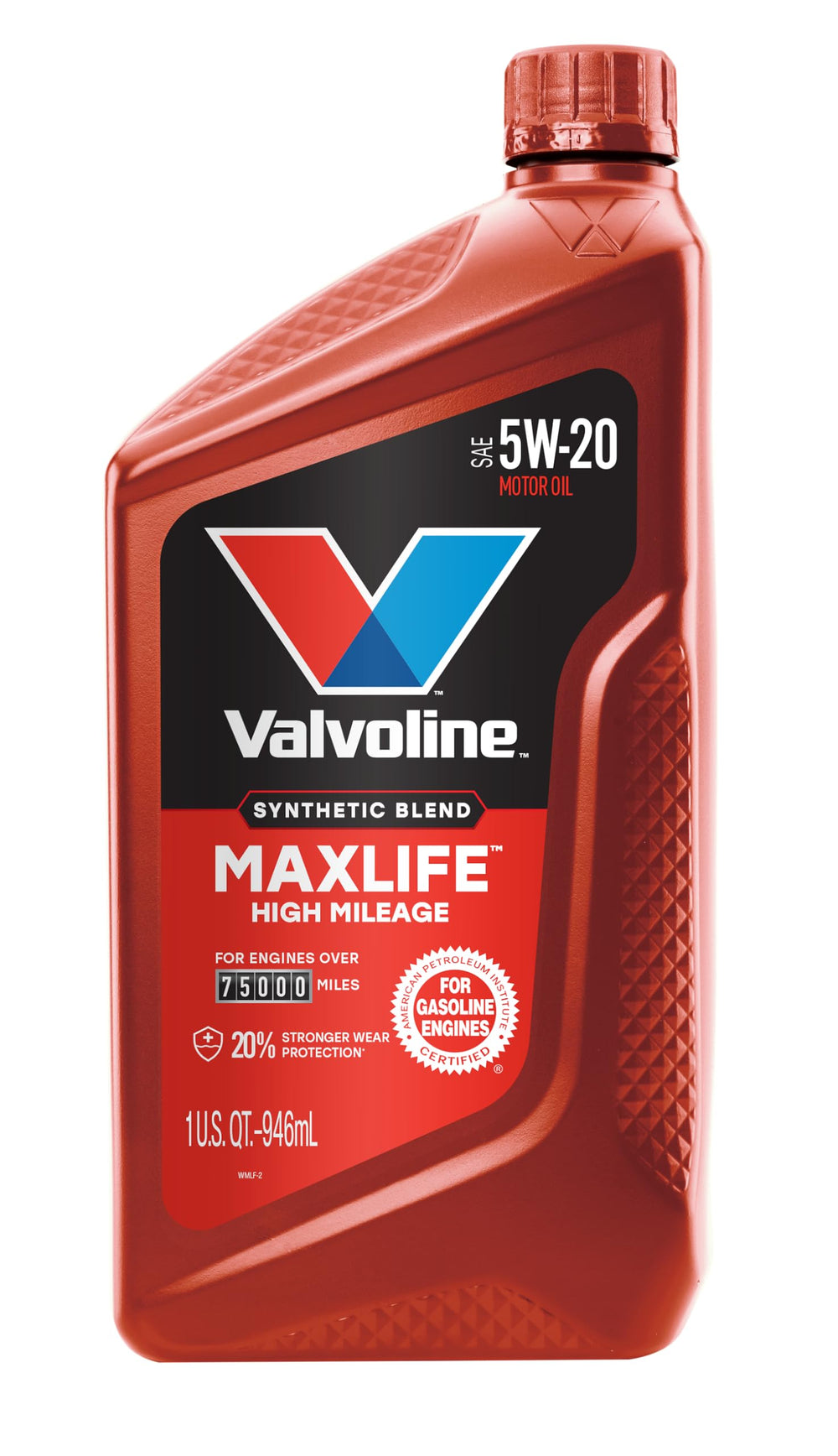 Valvoline MaxLife back label with specifications and approvals visible