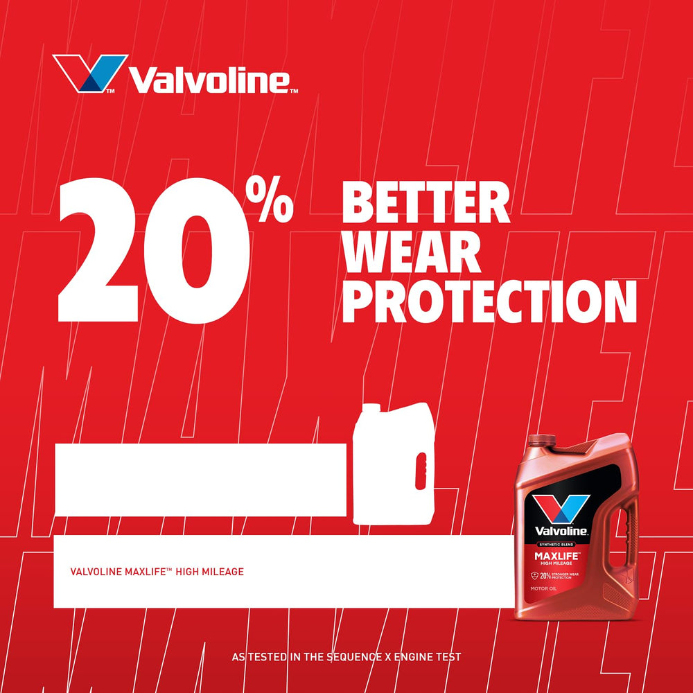 Hand holding Valvoline MaxLife quart to show compact size and convenience