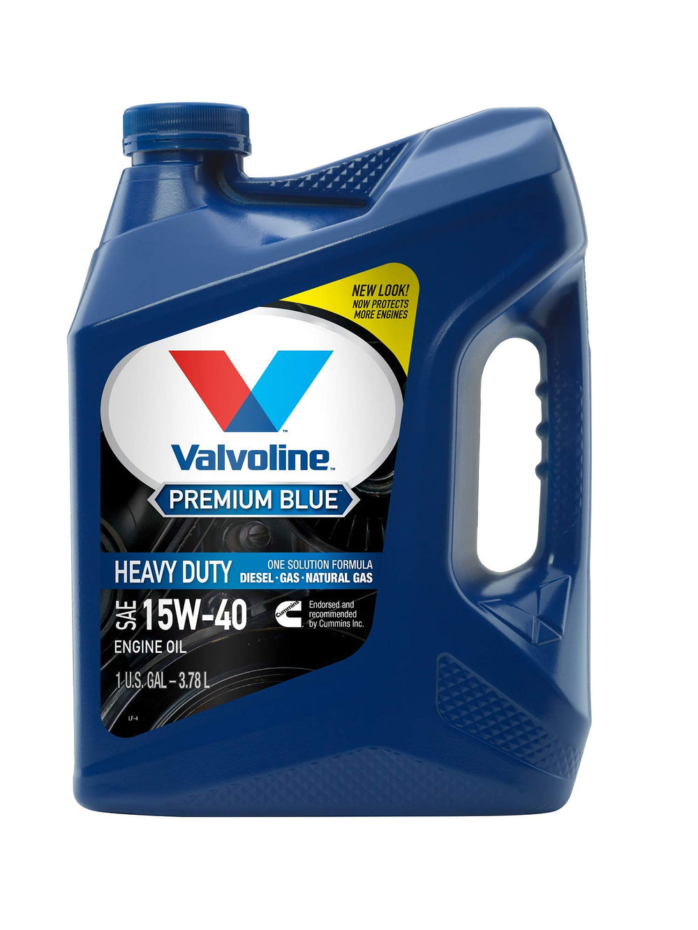 Case of three Valvoline Premium Blue one-gallon containers ready for fleet use benefit