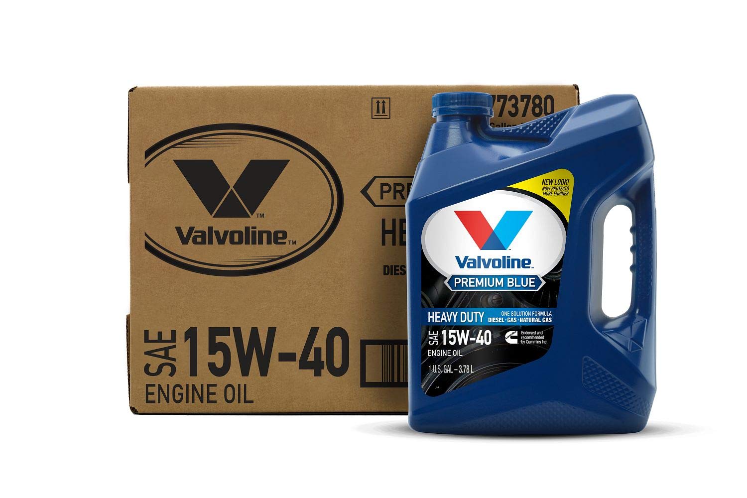 Valvoline Premium Blue front view showing gallon container and clear identification benefit