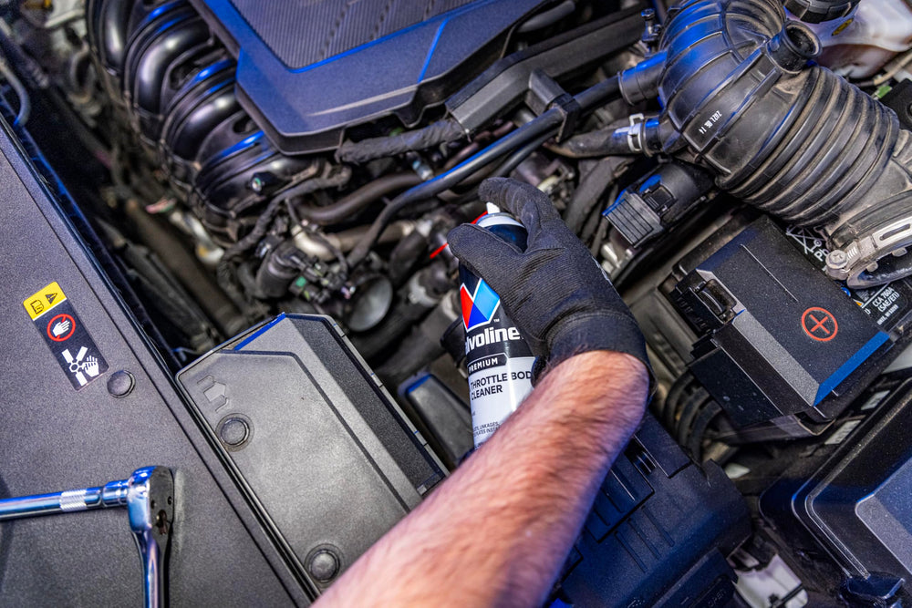 Valvoline can with mechanic tools suggesting shop-ready maintenance convenience