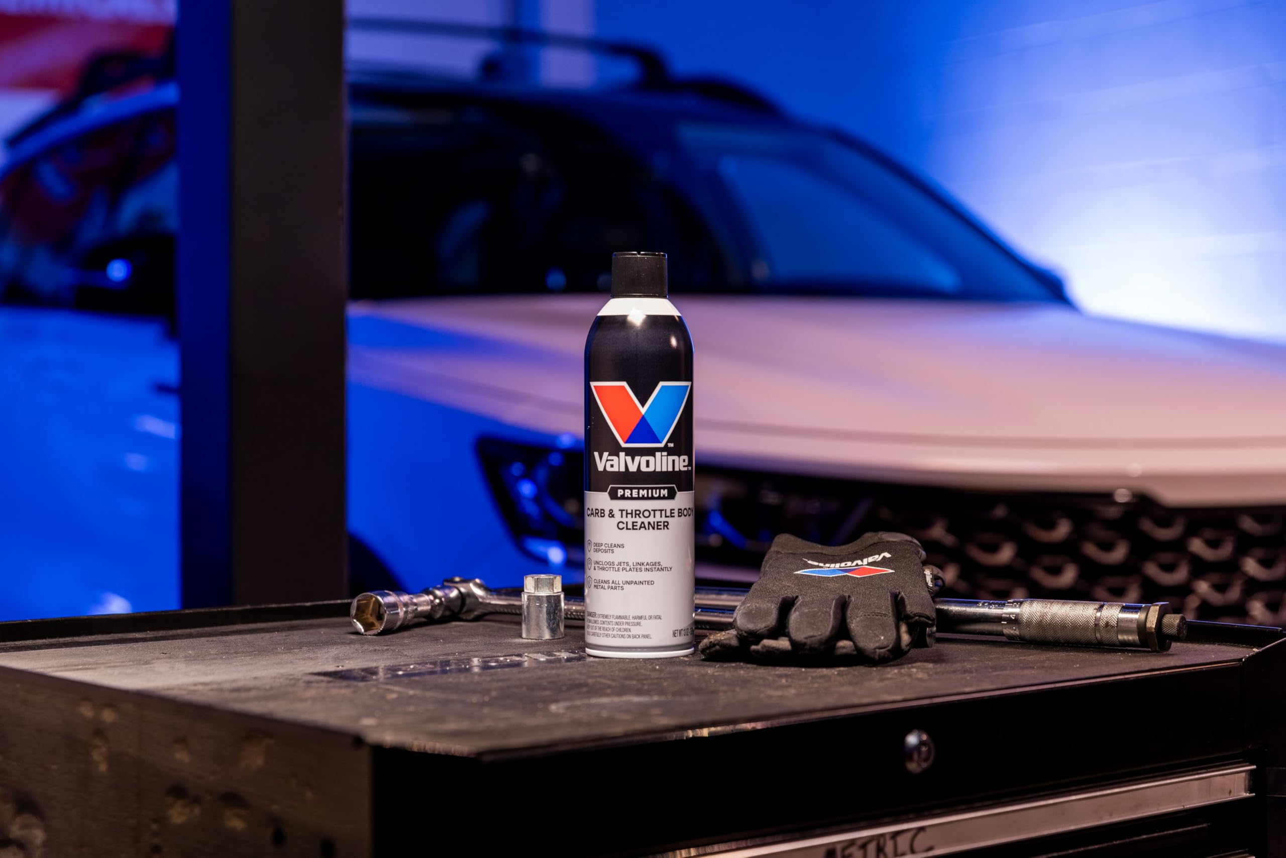 Valvoline close-up of removed carbon deposit showing cleaning effectiveness