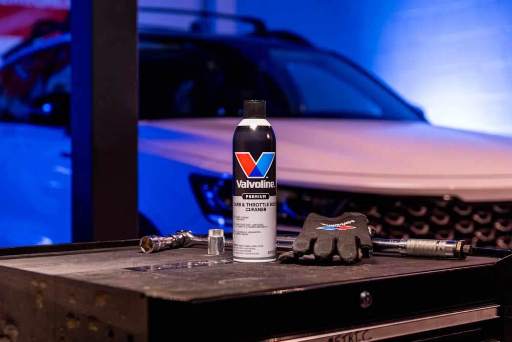 Valvoline close-up of removed carbon deposit showing cleaning effectiveness