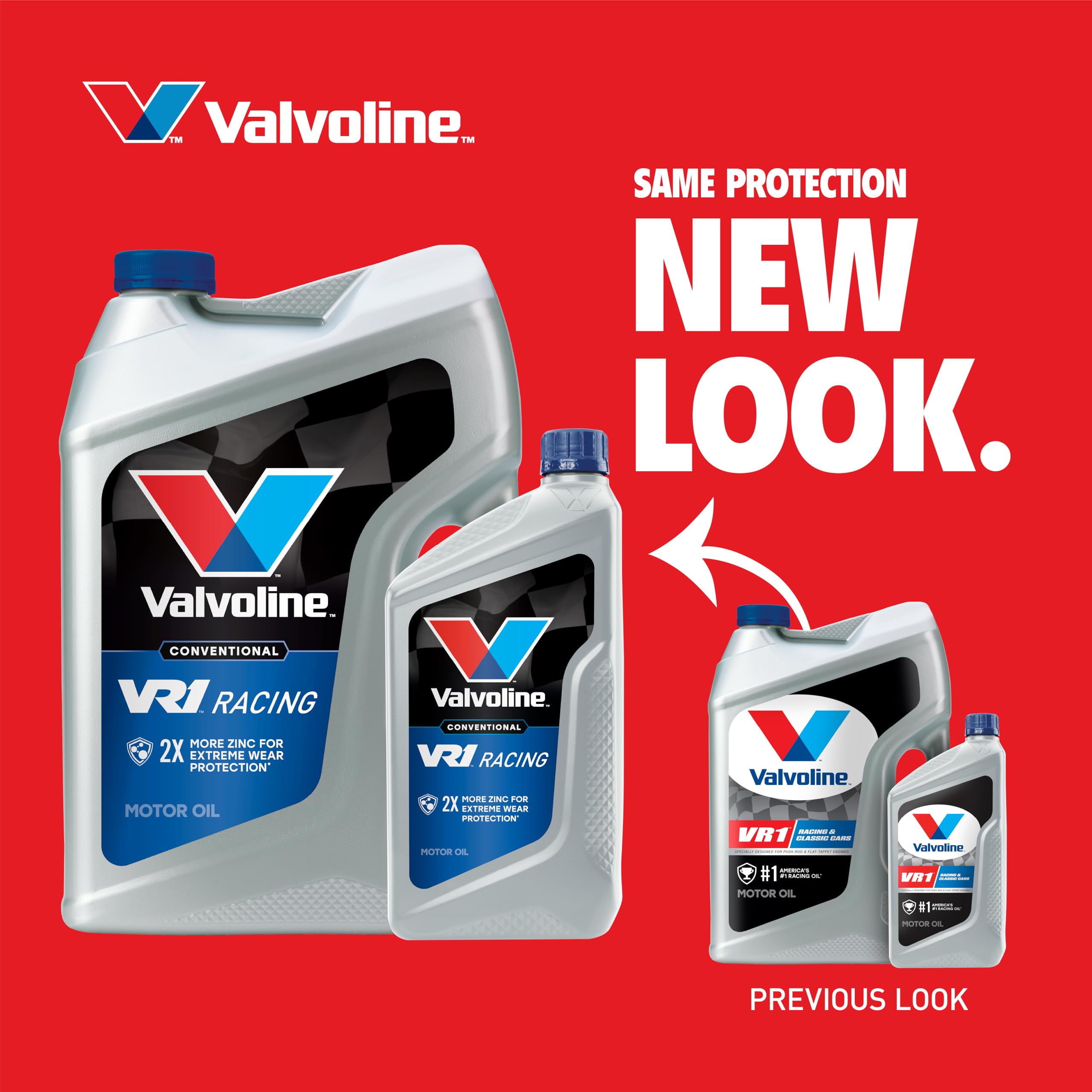 Case of six Valvoline VR1 quart bottles for team or shop convenience