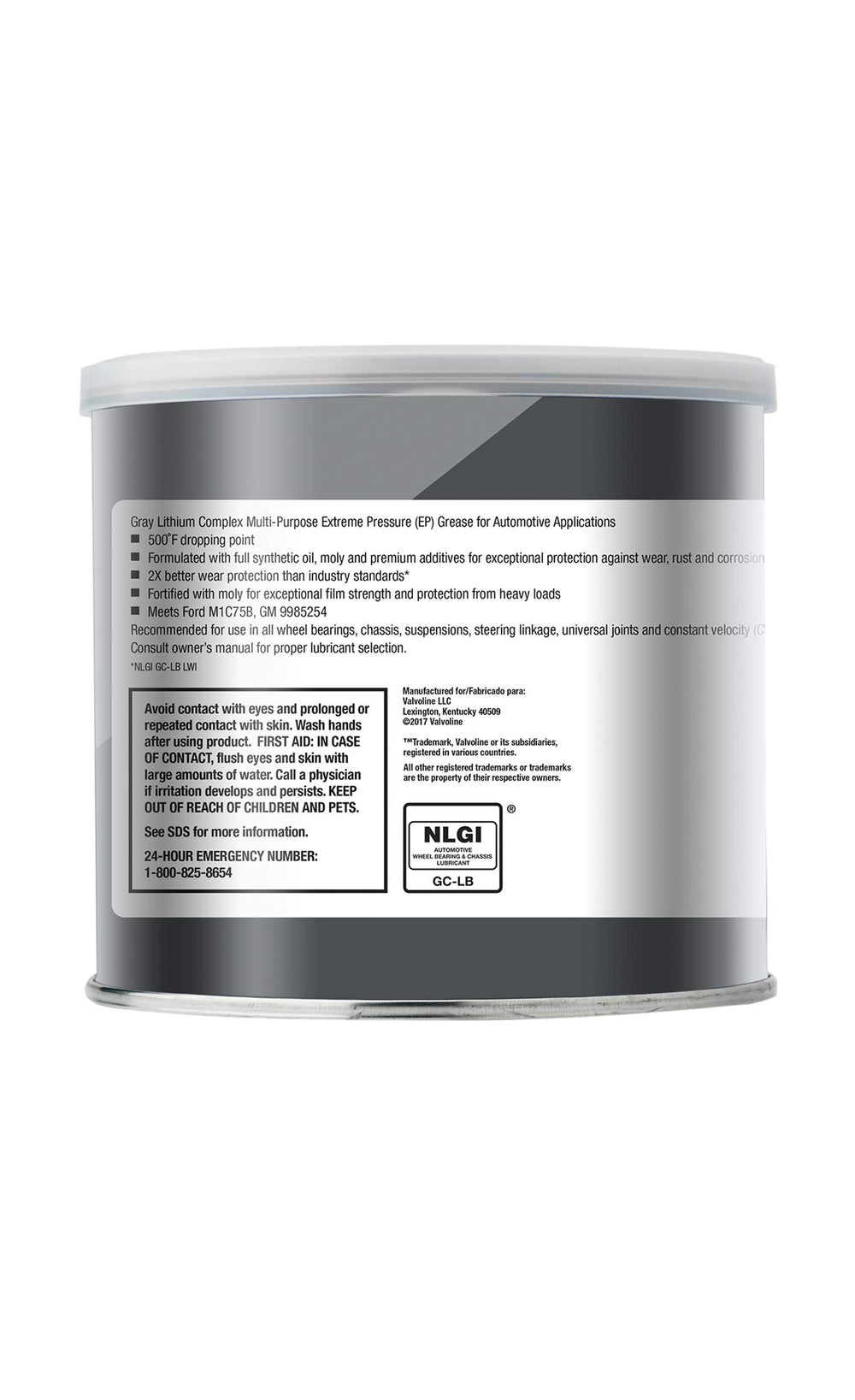 Valvoline VV986 close-up texture shot showing smooth gray grease consistency benefit