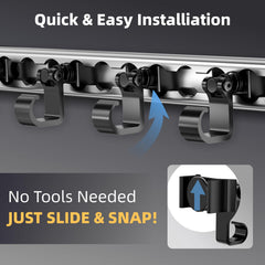 vandrabase hooks installed in trailer l track keeping tools organized and accessible