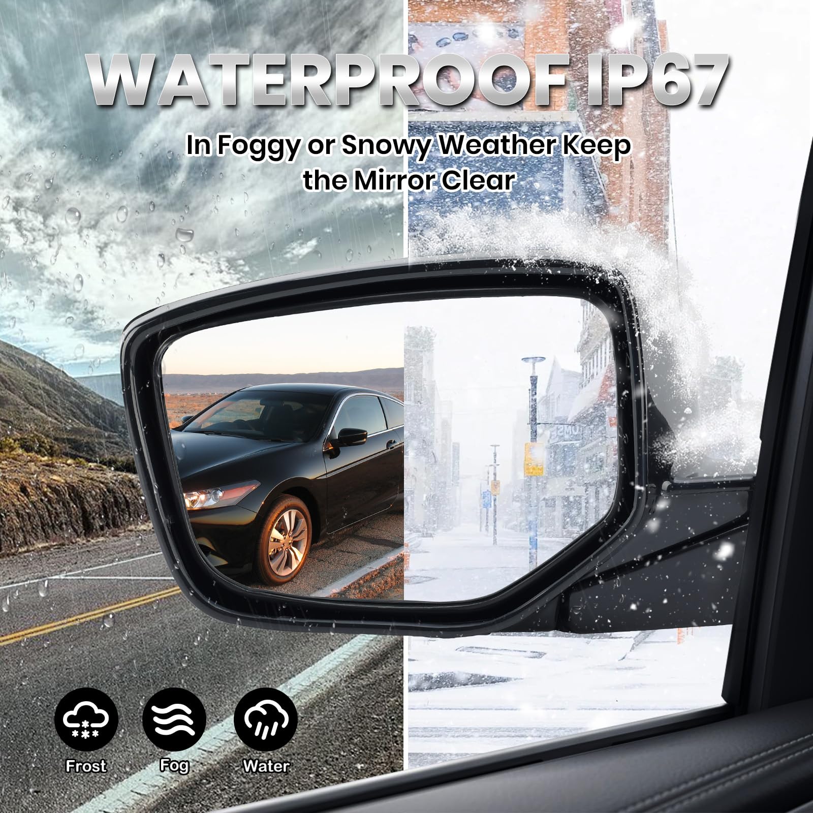 VANLOGY mirror glass close-up showing clear reflective surface for improved visibility
