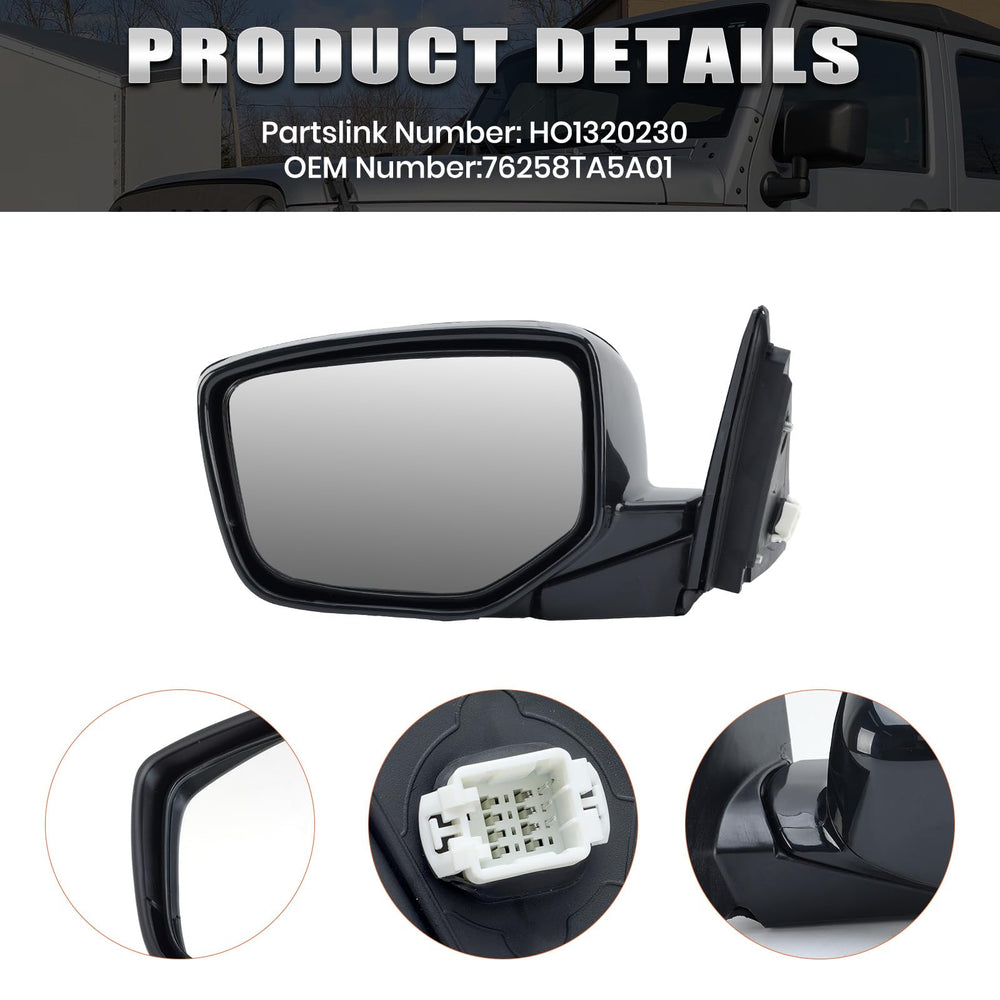 VANLOGY mirror installed on a Honda Accord door demonstrating correct fit and function