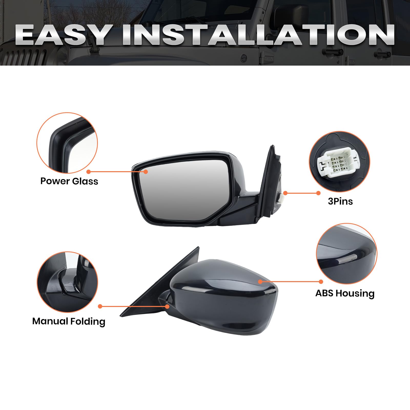 VANLOGY mirror mounting points visible to confirm OEM-style alignment and secure install
