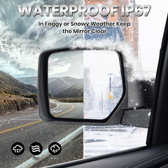 VANLOGY close-up of mirror glass highlighting clear view benefit