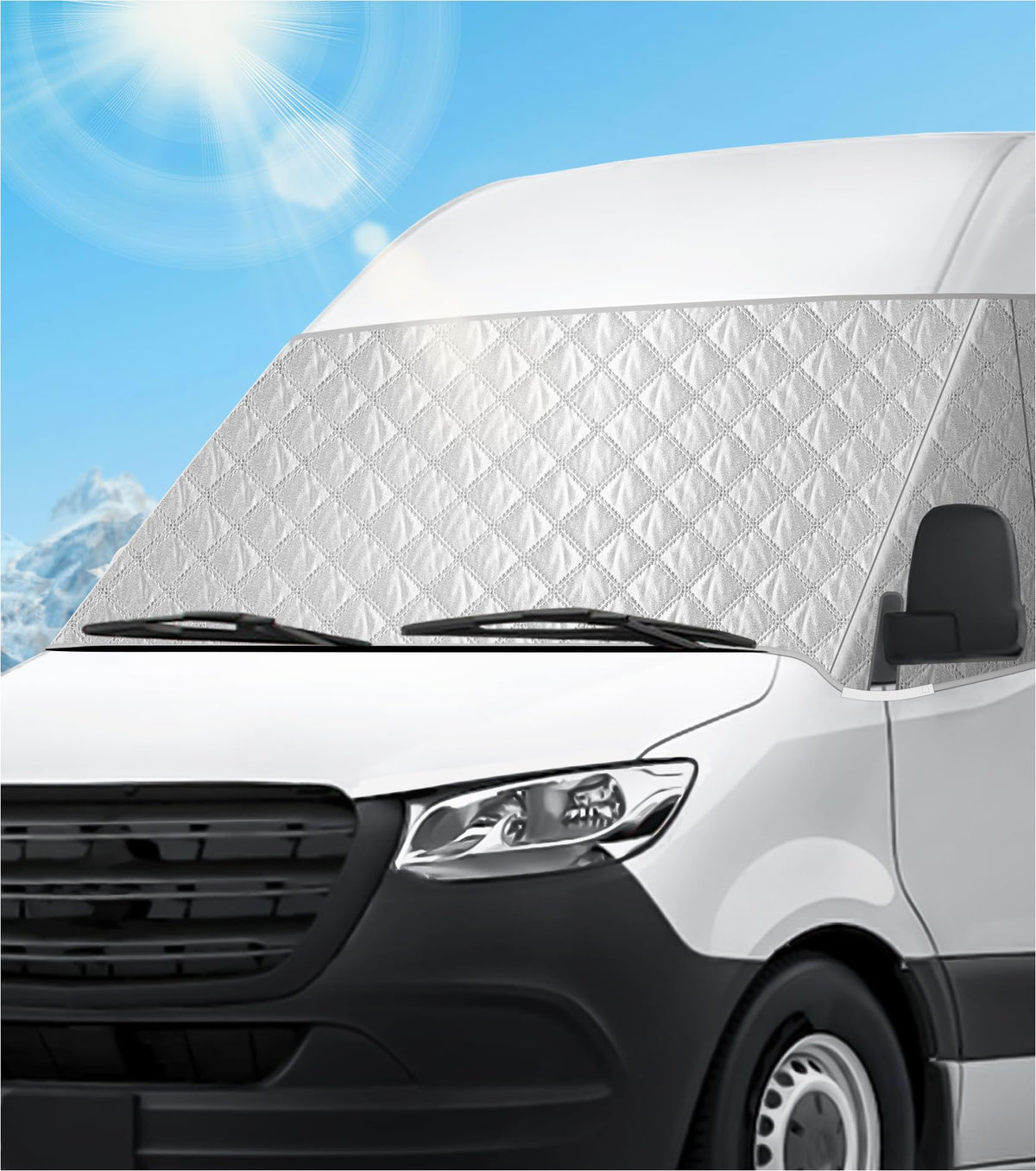 VANNCAMP front view showing full coverage and fast installation benefit