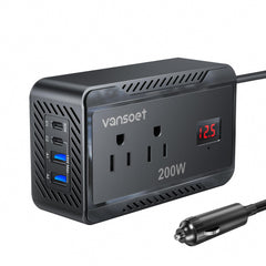 vansoet front panel showing AC outlets and USB ports for versatile device charging