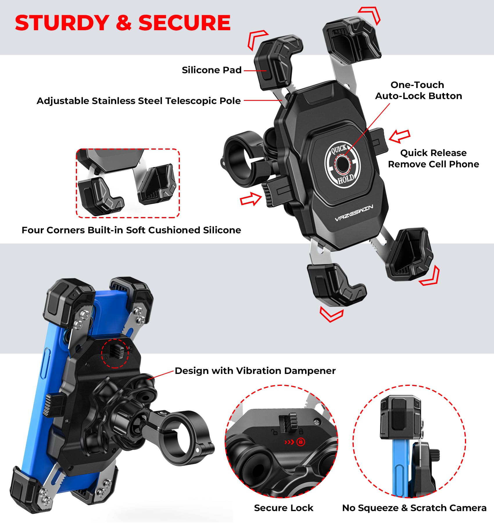 VAZESWIN 360° rotation joint adjusted for landscape navigation convenience
