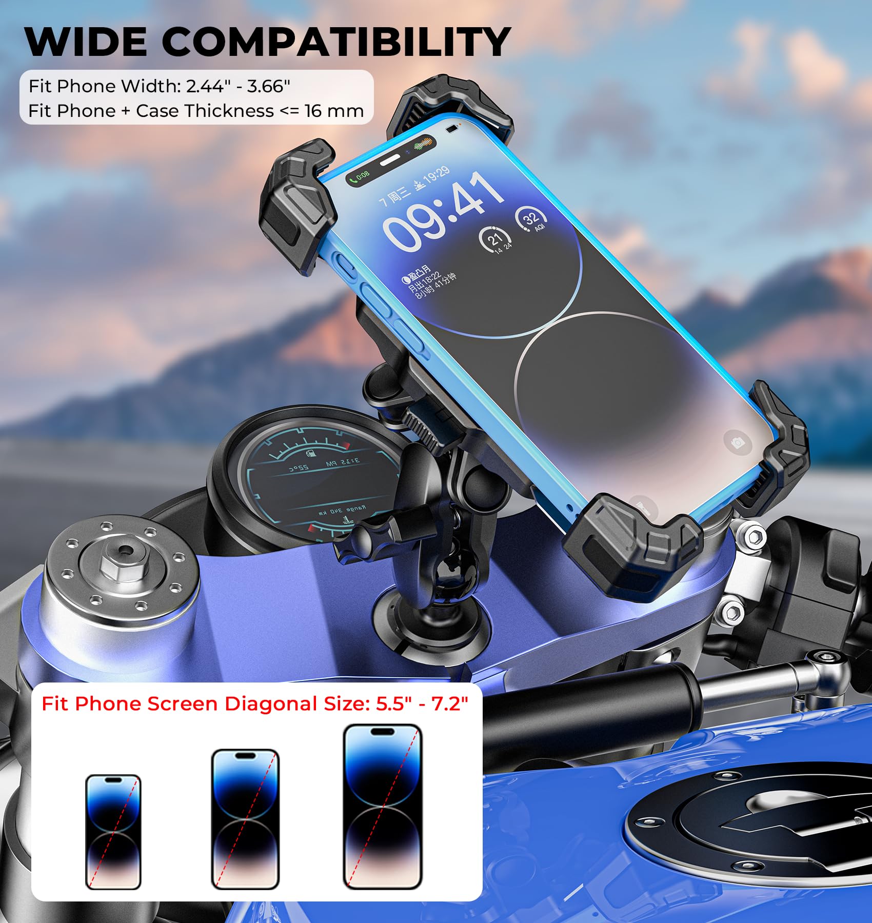VAZESWIN ball joint allowing 360° rotation for optimal angles