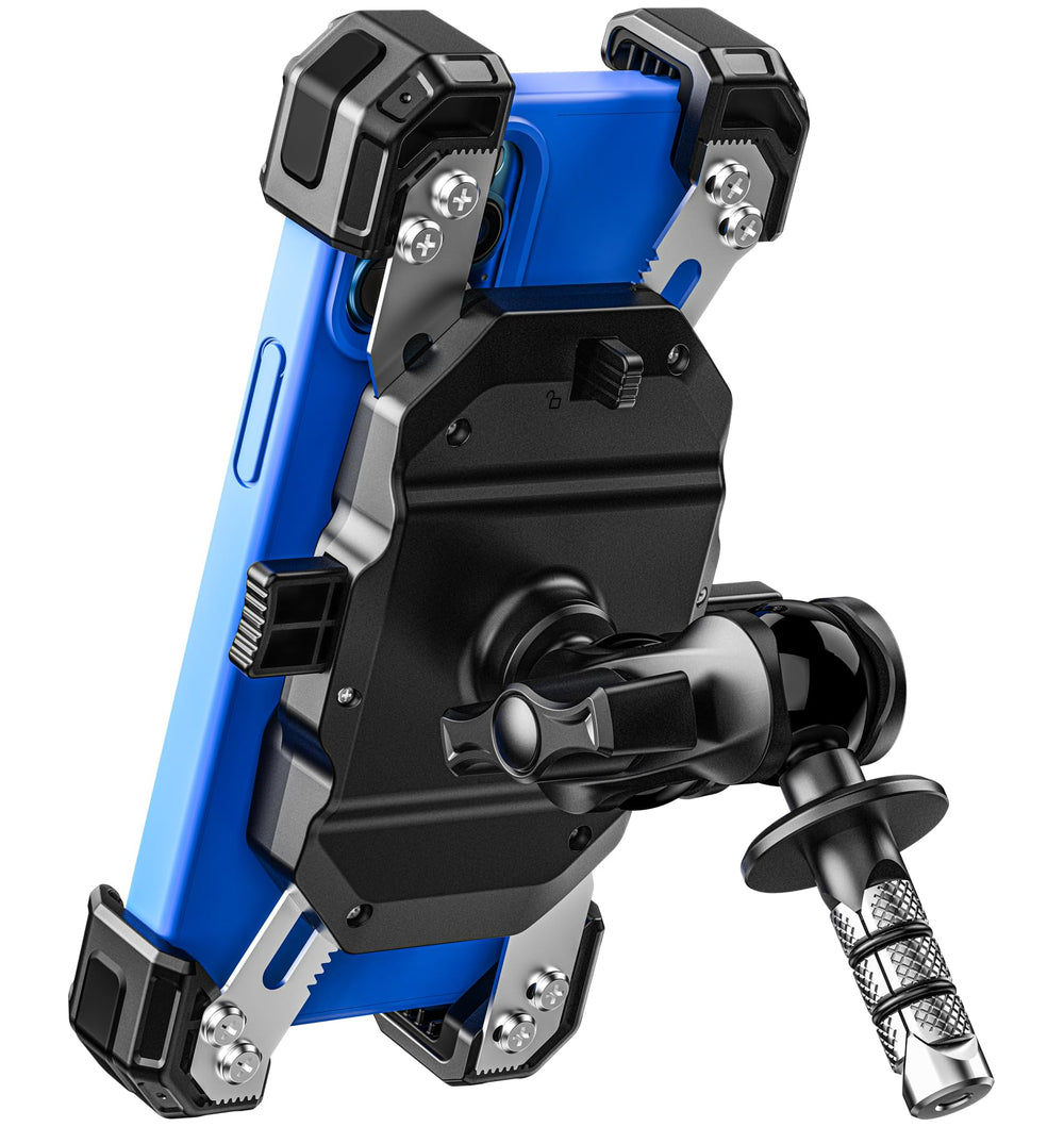 VAZESWIN front view of mount on fork stem showing secure grip benefit