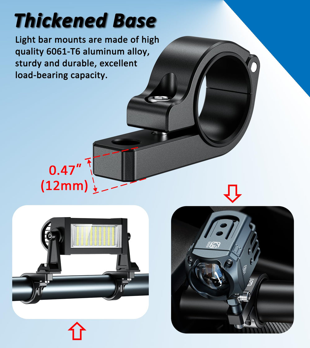 VAZESWIN bracket mounted on jeep roll cage showing secure light bar attachment