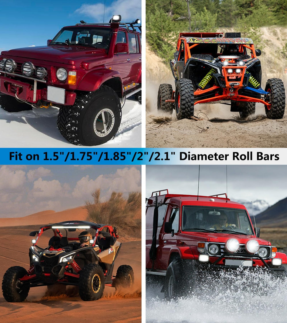 VAZESWIN mounted LED light bar on off-road vehicle showing practical use and enhanced visibility setup benefit