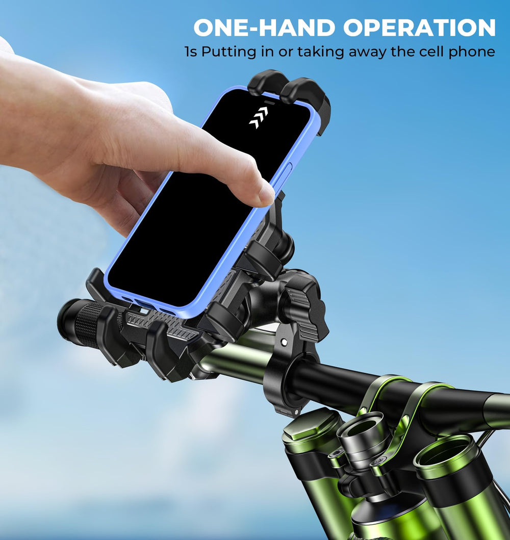 VAZESWIN phone with case secured by mount for protected daytime use