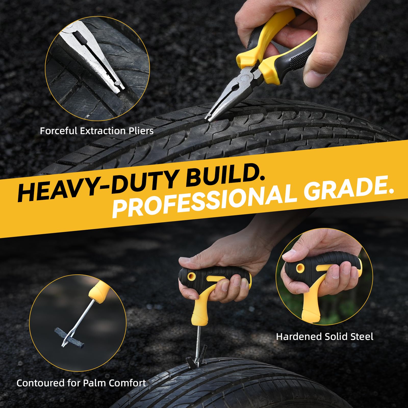 VCANENERGY inflator attached to tire valve, quick reinflation and pressure restoration