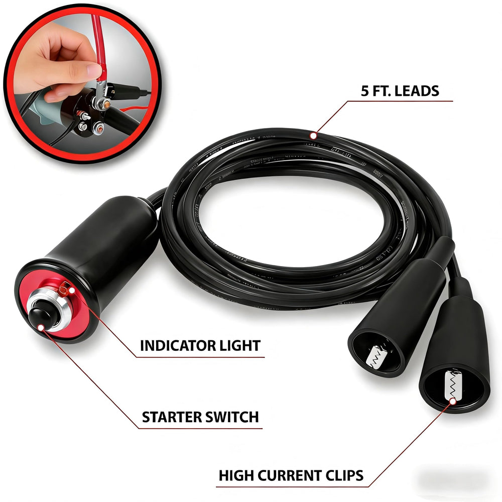 VCC heavy-gauge 5ft wire with insulated alligator clips for secure connections