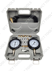 VCT dual pressure gauges closeup with clear faces providing accurate, easy-to-read diagnostic results
