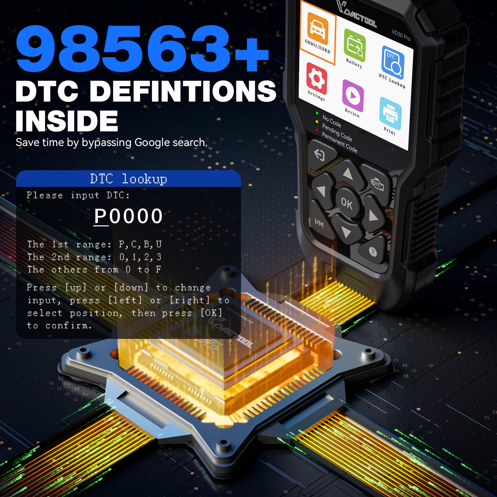 VDIAGTOOL VD30 Pro data playback and print export for reports