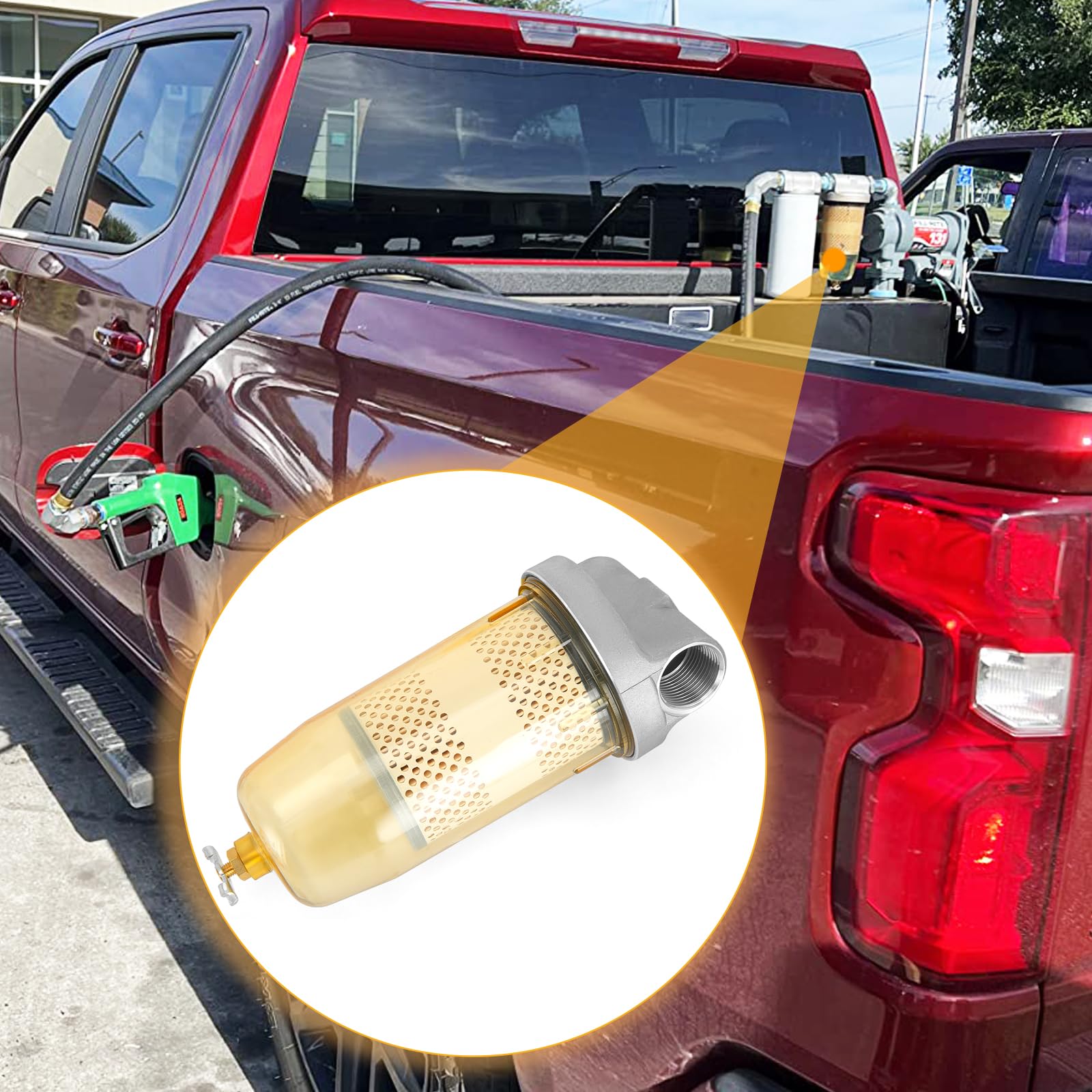 VECKYJL refueling scene with filter installed showing cleaner fuel delivery to equipment on-site