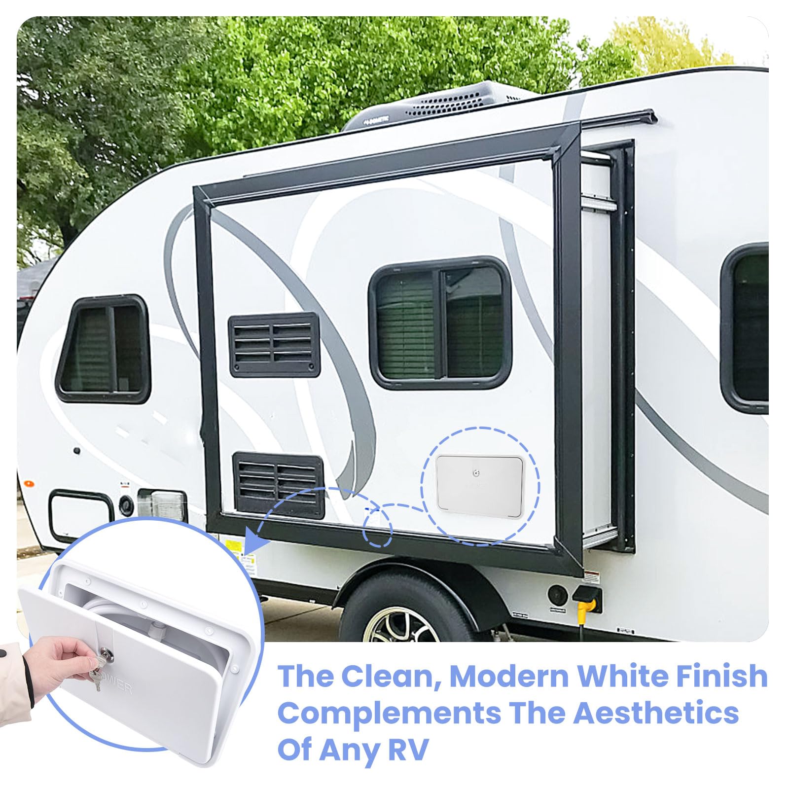 VECKYJL lifestyle beach rinse showing quick salt and sand removal convenience
